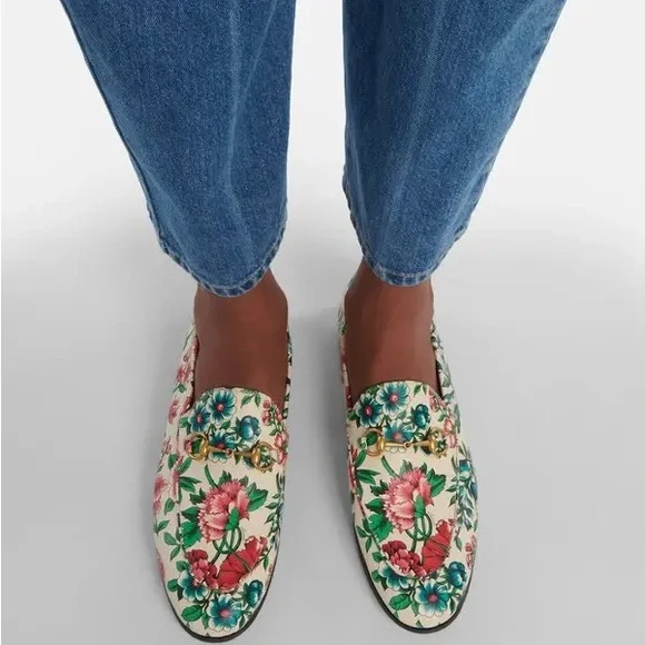 GUCCI Horsebit Printed Leather Loafers - Picture 5 of 11